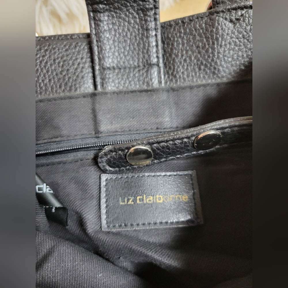 Vintage Liz Claiborne hand bag pebble leather-black - Picture 10 of 13